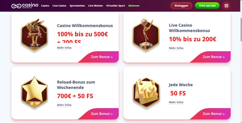 Casino Infinity Bonus