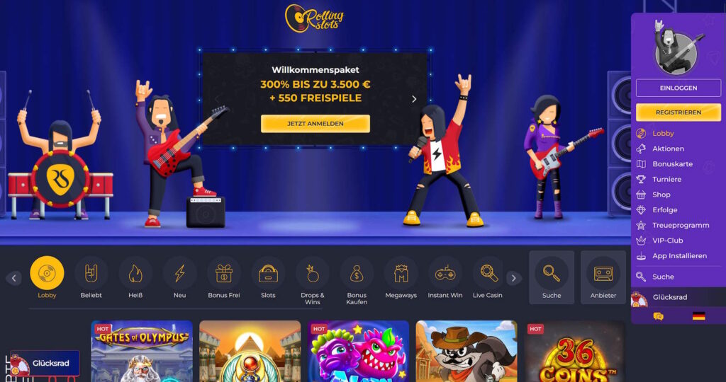 RollingSlots Startseite