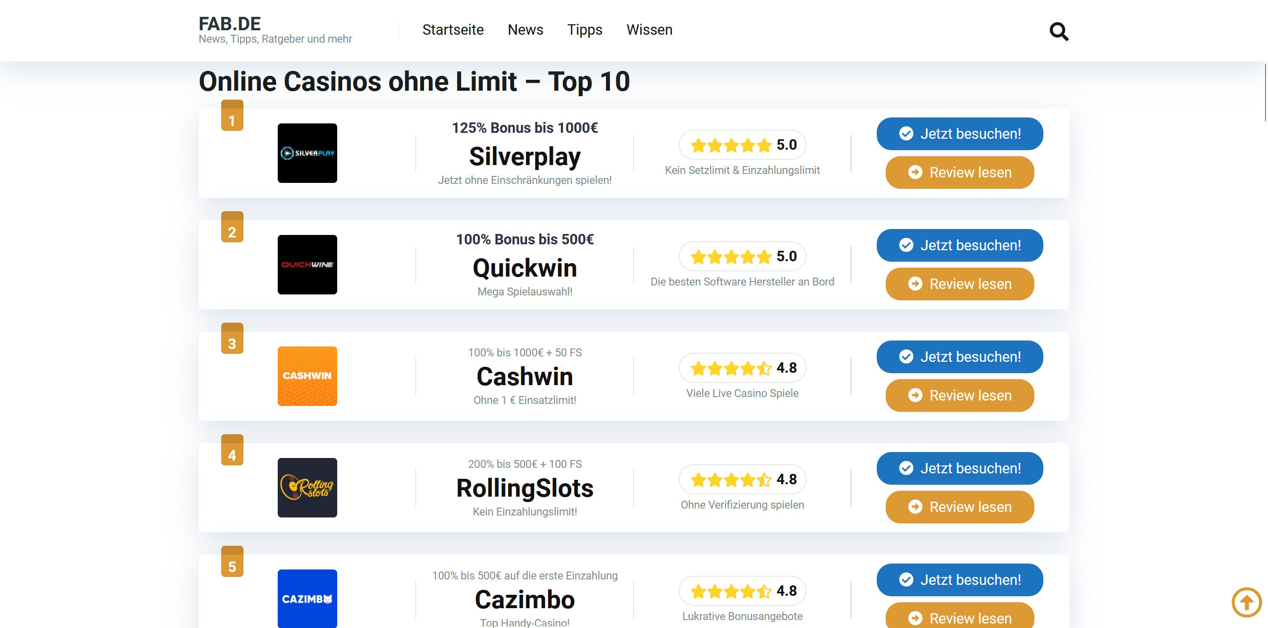 online casinos ohne limit top 10