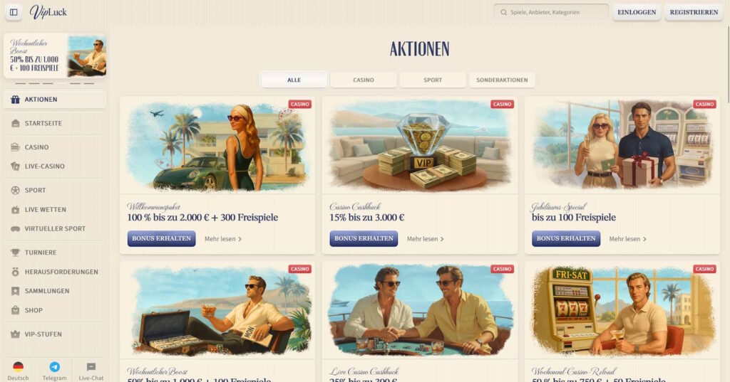 VipLuck Bonusagebote